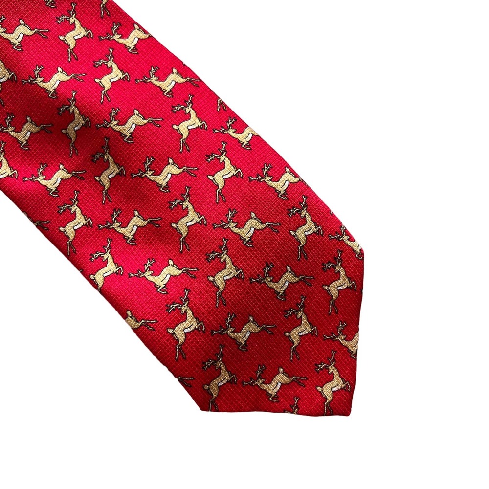 Cape Cod Neckwear Silk Deer Buck Print Red Necktie Tie